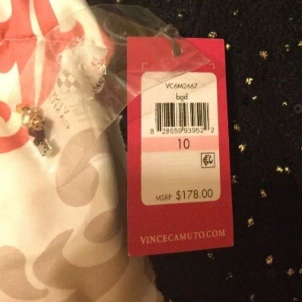 Vince Camuto Jeweled Fit & Flare Dress size 10 - Picture 7 of 7